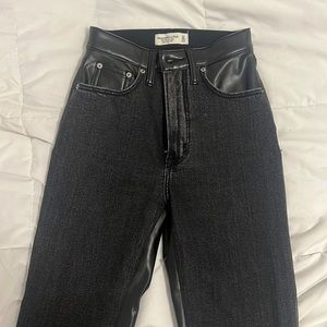 JEAN AND LEATHER PANTS